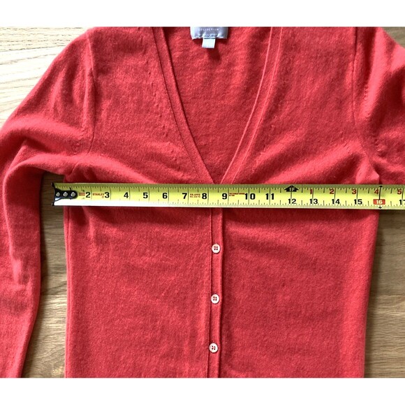 Pure Collection 100% Cashmere Coral V-Neck Cardigan 4 Old Money Luxury Capsule - Picture 8 of 10
